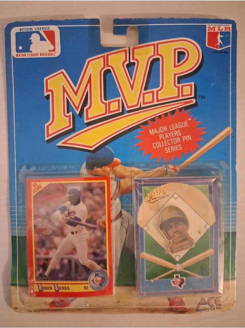Ruben Sierra 1990 Score card & Collector Pin Series Sealed in Package